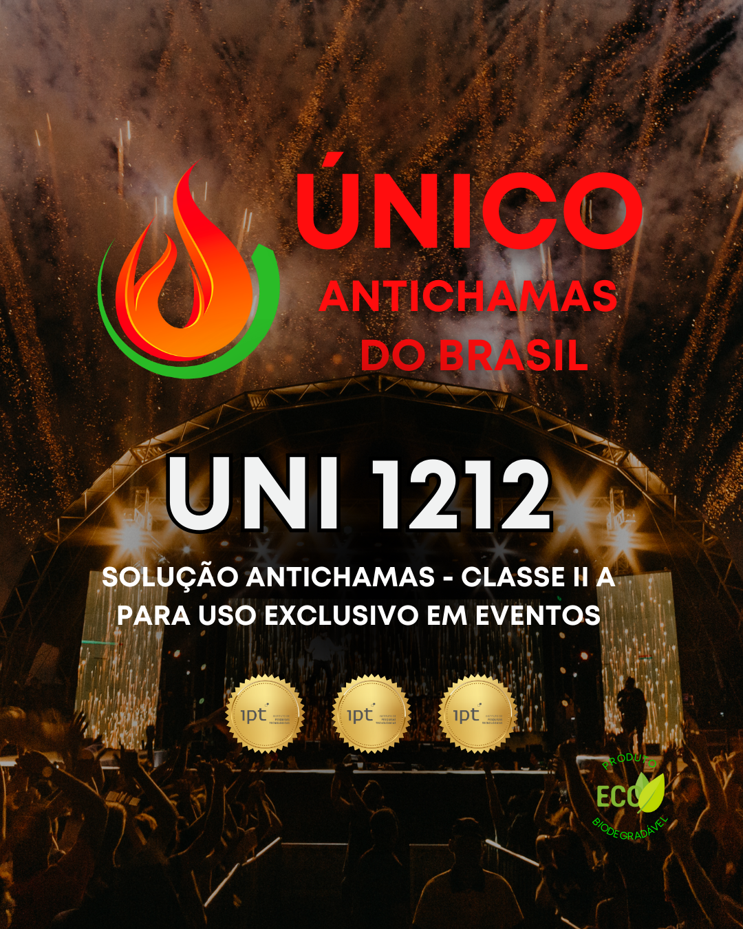 Antichamas para eventos, emissão de laudo CMAR, ignifugação.